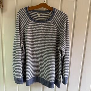L.L. Bean Navy and White Knit Top